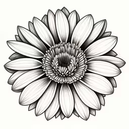 a black and white flower with very detailed details,a flower drawn in pencil on a white paper