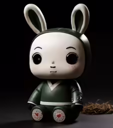 the doll is posed next to some sticks
