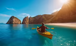 the person in the canoe is getting ready to go