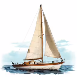 an old fashioned sailboat in the middle of the ocean