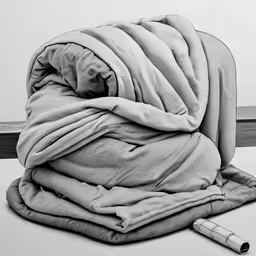 the blanket is laying on the floor next to the object