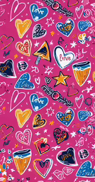 many hearts are drawn and arranged in different colors
