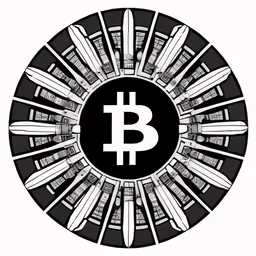 bitcoin in a round pattern with surfboards