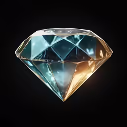 a bright diamond against a black background
