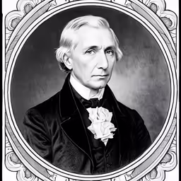 a portrait of a man in a coat and bow tie