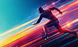 a poster of a male football player in front of an amazing background