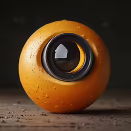 an orange object has been taken up to the surface