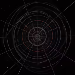 the inside of a dark space that has red circles around it