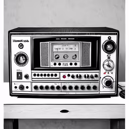 an old radio is shown with two speakers