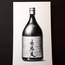 a bottle with writing on the label is displayed