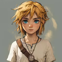 anime style picture of a person with blonde hair