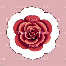 a single pink rose is shown in this round shape,a paper flower on pink royalty photo