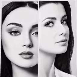 two pictures side by side one with eyes closed and the other with lips closed