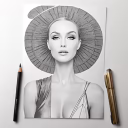 the illustration has been drawn on a notebook