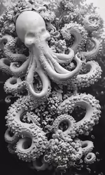 an intricate sea animal sculpture in the shape of octopus
