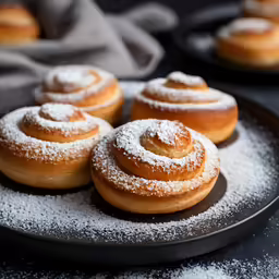 the donuts have been powdered on them