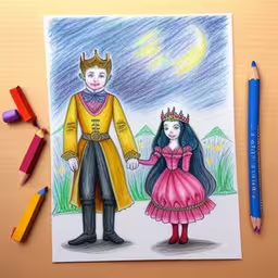 a drawing of a man in the king
