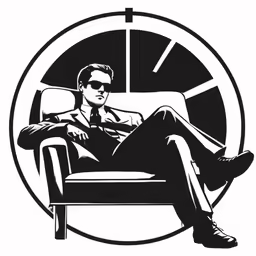 man sitting in a chair with his feet up