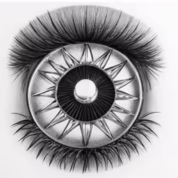 eye closeup, showing the eyes with a thick black false mascara