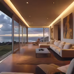 a large open floor plan that has windows
