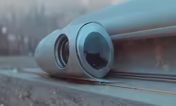 a circular object is resting on the top of a window