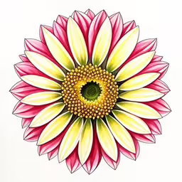 an artistic colorful painting of a flower on paper