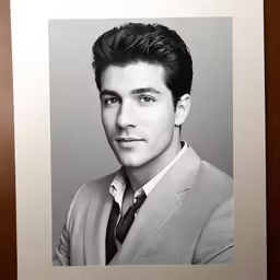 an old photo of a male wearing a suit