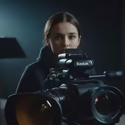 the woman is holding a camera while looking in to the mirror