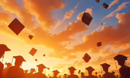a group of graduates who are graduates throwing their caps into the air