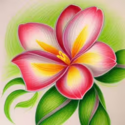 a drawing of a flower on a piece of paper,this is a drawing of a flower on paper