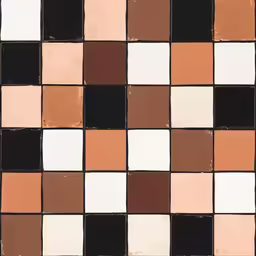 a large mosaic pattern with brown, cream and black colors