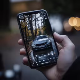 a person holding a phone showing the camera