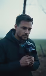 a man taking a photograph with a digital camera
