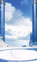 a view from across a snow covered, snowy street