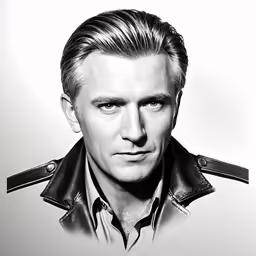 a man is wearing a leather jacket