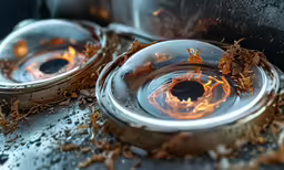 an oil burner on the floor in the kitchen