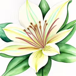 a white and yellow flower with green leaves