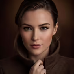 a young woman is dressed in a coat