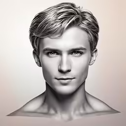 a male is posing for a picture in black and white