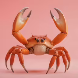 a large crab on a pink background