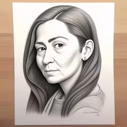 the drawing of a woman is on display,drawing of a woman