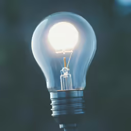 a light bulb has a small yellow tip