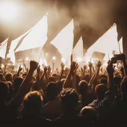 a large crowd is at a concert in the dark