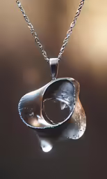the pendant is reflecting light and reflecting on the water
