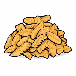 a pile of leaves with white background