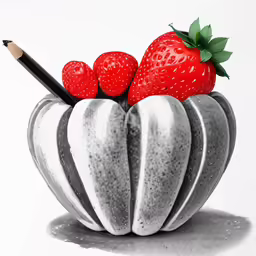 the red strawberries are placed in a large bowl