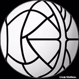 a white round with lines in the middle,an image of a basketball in the middle of a black and white circle,a picture with a circular shape made out of overlapping strips of black and white lines,a round white ball with lines in it,a black and white photo with a circle made of lines
