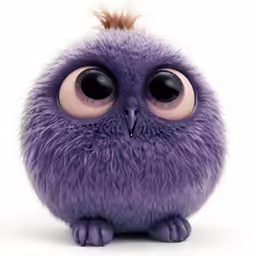 a blue fluffy toy bird is sitting