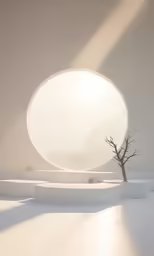 a large circular piece with a tree at the bottom