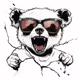 an animal that is wearing sunglasses and growling